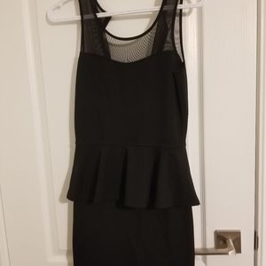 Garage Peplum dress with mesh accents and zipper size small